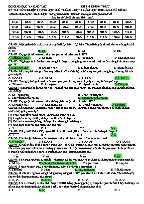 Đề thi Tốt nghiệp THPT môn Sinh học - Đợt 2 - Mã đề 224 - Năm học 2020 (Có đáp án)